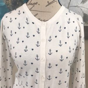 Size 10 cardigan with anchors